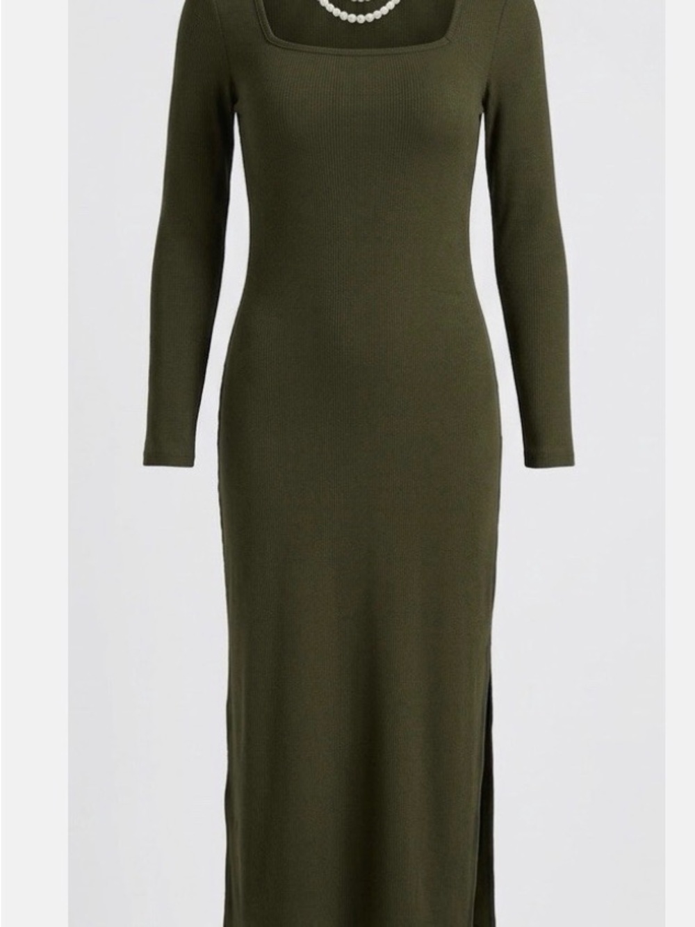 Old Navy Olive Green Long-Sleeve Maxi Dress